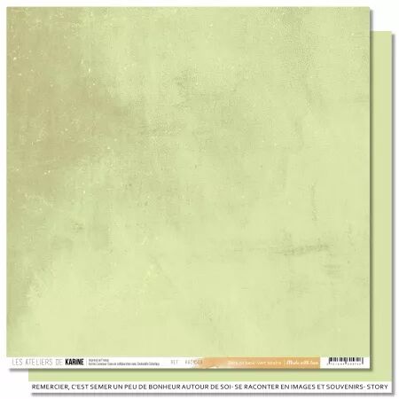 Papier Uni Faux-uni - Made with love BTB 13 \'\'vert tendre\'\' - collection Made with love - Les ateliers de Karine