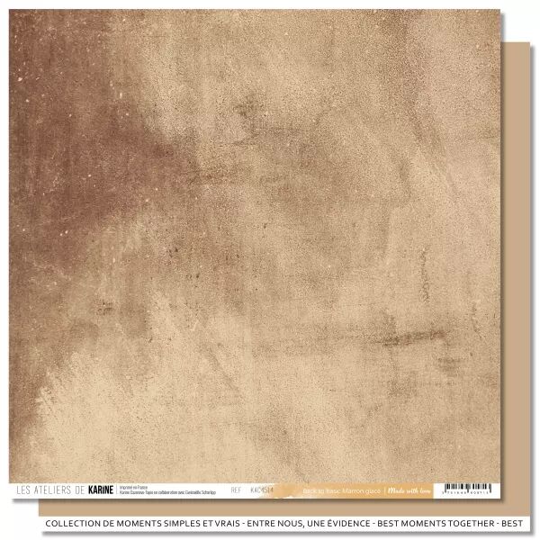 Papier Uni Faux-uni - Made with love BTB 14 \'\'Marron glac�\'\' - collection Made with love - Les ateliers de Karine