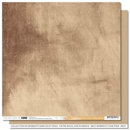 Papier Uni Faux-uni - Made with love BTB 14 \'\'Marron glac&eacute;\'\' - collection Made with love - Les ateliers de Karine