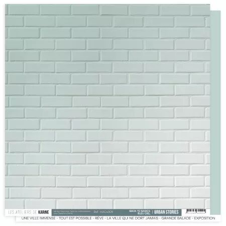 Papier Urban Stories Back to basics 09 \  Bleu ciel \  - Ateliers de Karine