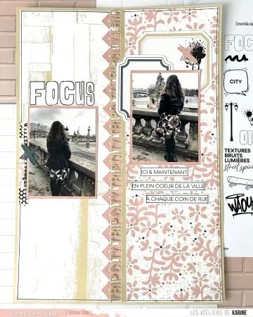 Papier Urban Stories Back to basics 11 \  Rose \  - Ateliers de Karine