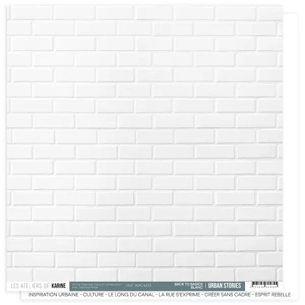 Papier Urban Stories Back to basics 13 \  Blanc \  - Ateliers de Karine