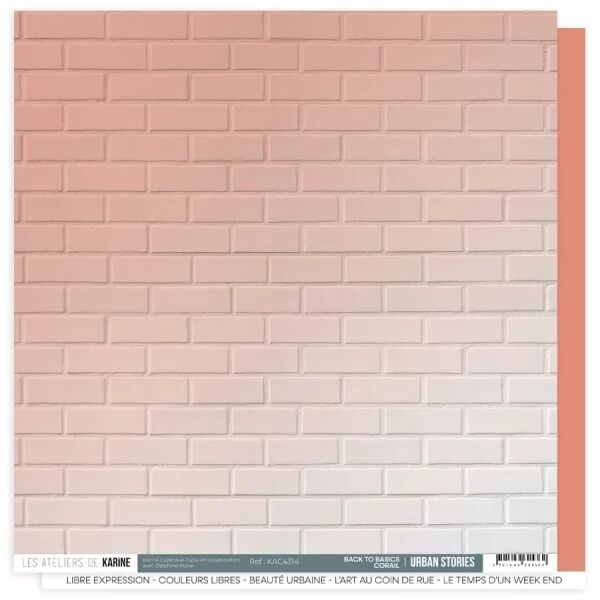 Papier Urban Stories Back to basics 14 \  Corail \  - Ateliers de Karine