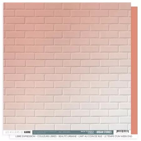 Papier Urban Stories Back to basics 14 \  Corail \  - Ateliers de Karine