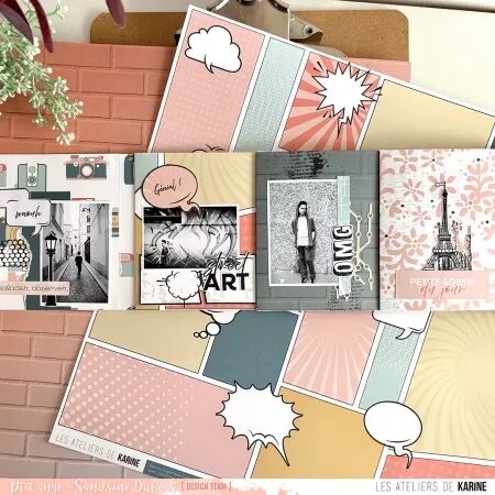 Papier Urban Stories Back to basics 14 \  Corail \  - Ateliers de Karine