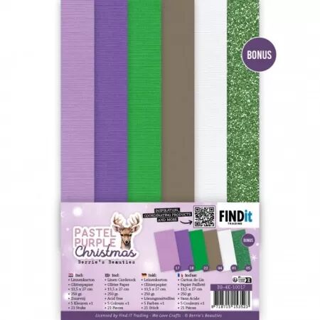 Papiers 13x27 cm - Pastel Purple Christmas - unis