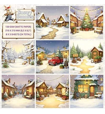 Papiers 20x20 - Snowy bunnies 01 - Creatief Art