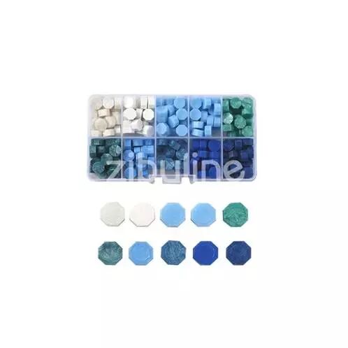 Pastilles de cire � cacheter - Combo cama�eu Bleu