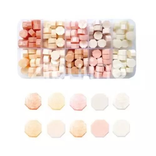 Pastilles de cire � cacheter - Combo cama�eu corail saumon