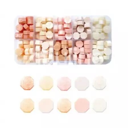 Pastilles de cire à cacheter - Combo camaïeu corail saumon