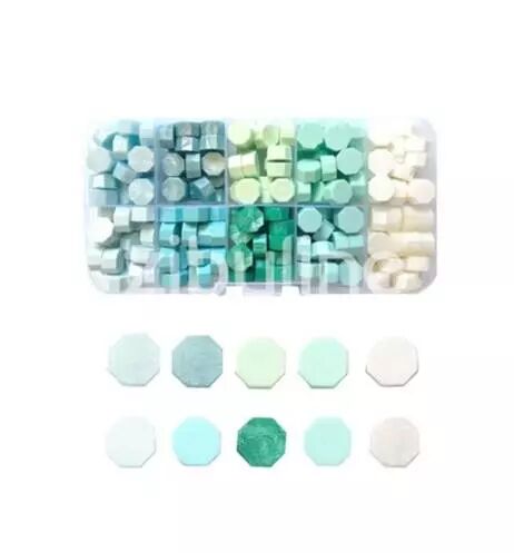 Pastilles de cire � cacheter - Combo cama�eu Mint turquoise