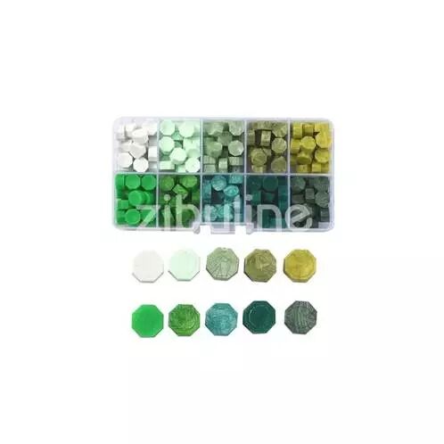 Pastilles de cire � cacheter - Combo cama�eu Vert