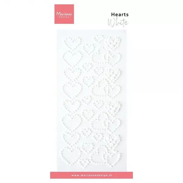 Pearls - Hearts white - Coeurs blancs - Marianne design