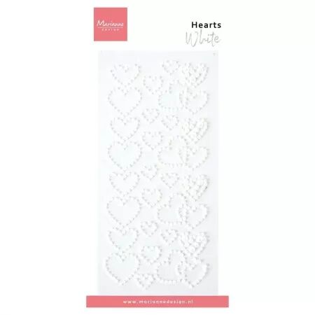 Pearls - Hearts white - Coeurs blancs - Marianne design