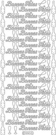Peel off- Bonnes F�tes + bouteilles verres- Or