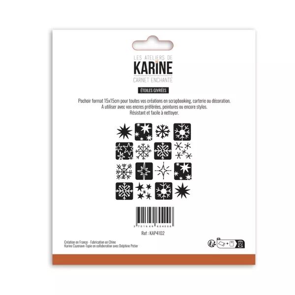 Pochoir - Carnet Enchant� - Etoiles givr�es - Les Ateliers de Karine