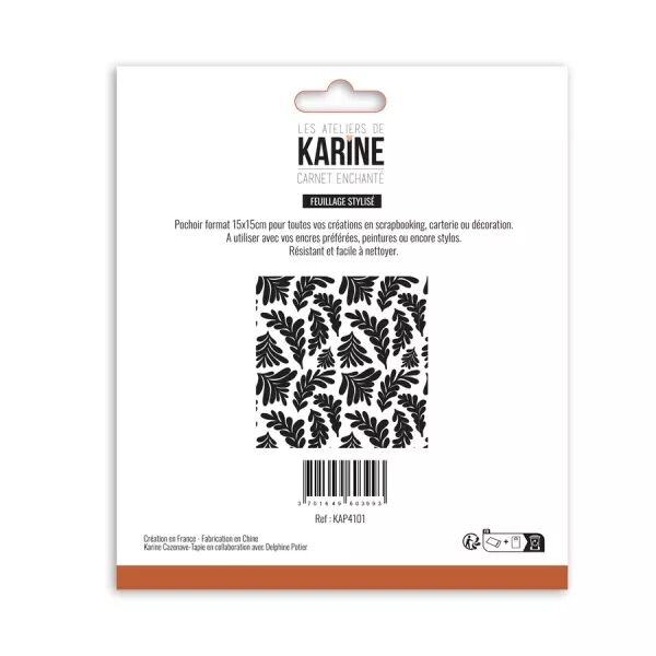 Pochoir - Carnet Enchant� - Feuillage stylis� - Les Ateliers de Karine