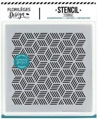 Pochoir - Cubes ray�s - Floril�ges Design