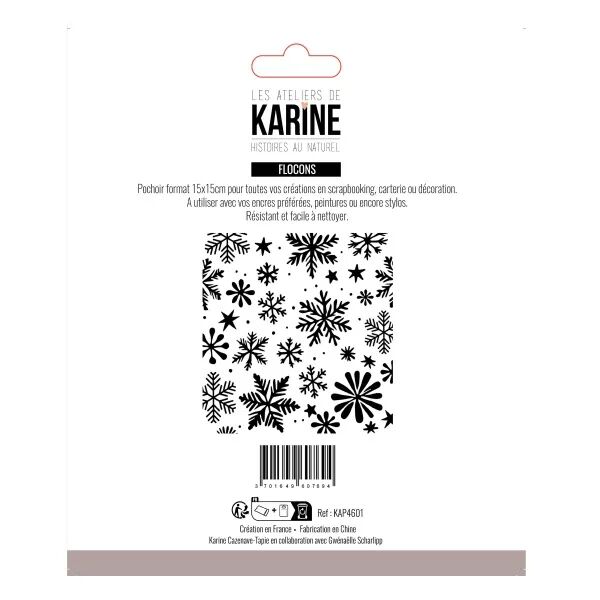 Pochoir - Flocons - Histoires au naturel - Ateliers de Karine