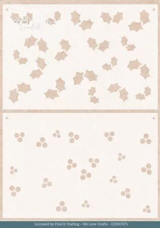 Pochoir - Floral Holly pattern - Houx