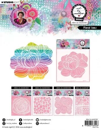 Pochoir - Floral lines - Art by Marlene