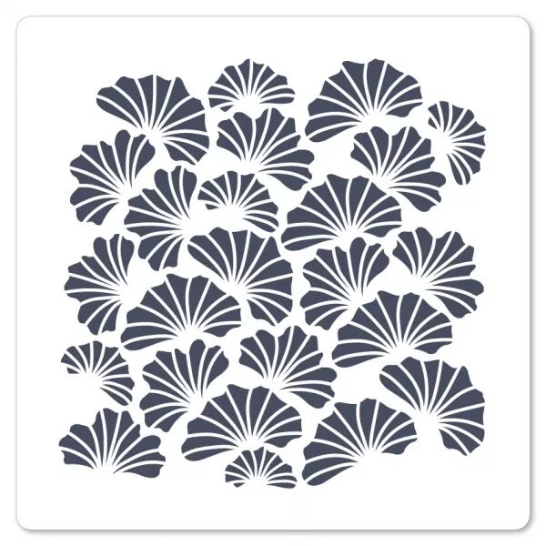 Pochoir - fond Ginkgo - Floril�ges Design