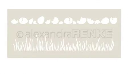 Pochoir - Frise - Chasse aux �ufs dans l\'herbe - Alexandra Renke
