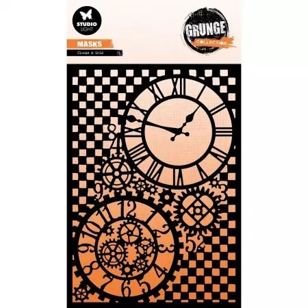Pochoir - Grunge collection - Clocks & Grid