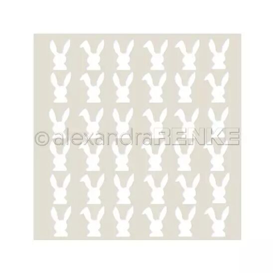 Pochoir - Happy Easter - Rabbits heads