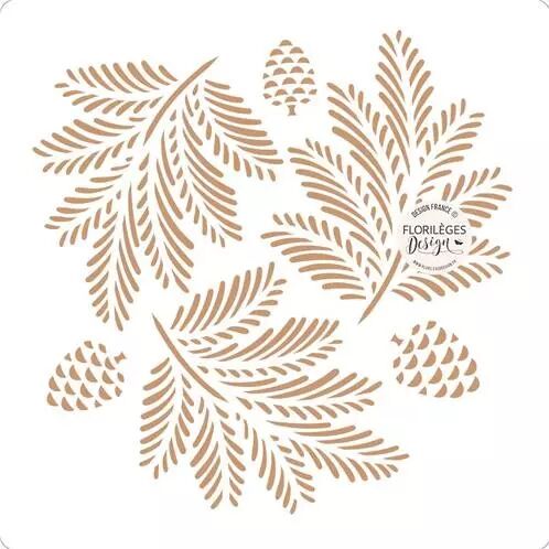 Pochoir - Histoires d\'hiver - Feuilles enchant�es
