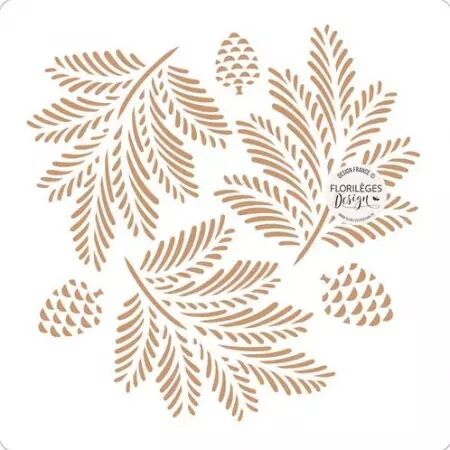 Pochoir - Histoires d\'hiver - Feuilles enchantées