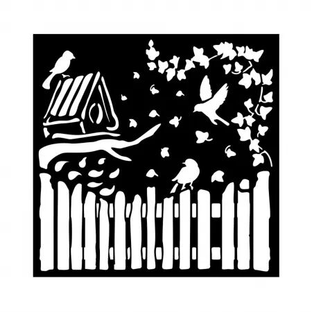 Pochoir - House of Roses - Fence and birs