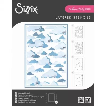 Pochoir - In the clouds - Dans les nuages - Pochoirs à superposer - Sizzix