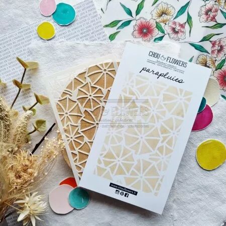 Pochoir - Mon p\'tit jardin - Parapluie- Chou and Flowers