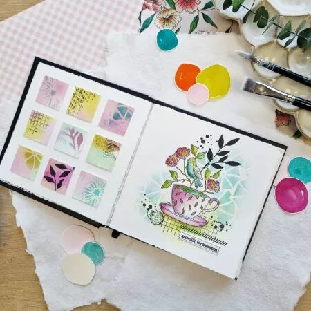 Pochoir - Mon p\'tit jardin - Parapluies - Chou and Flowers