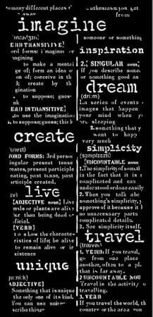 Pochoir - Secret Diary dictionary - Stamperia