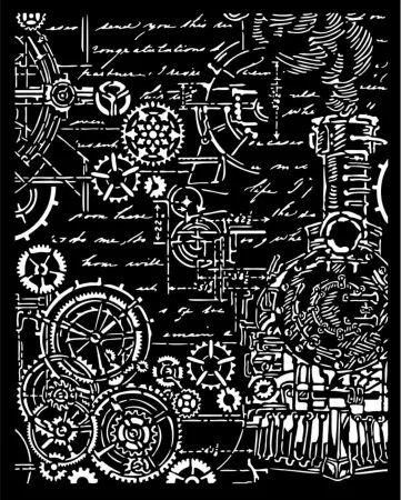 Pochoir - Sir Vagabond in Fantasy World - Gears - Stamperia