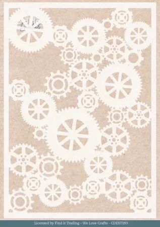 Pochoir - Steampunk Gears / engrenages - Card Deco