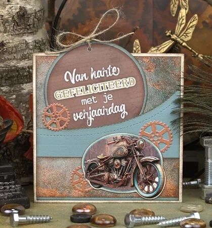 Pochoir - Steampunk Gears / engrenages - Card Deco