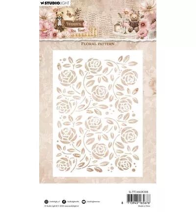 Pochoir - Teddy\'s tea time - Floral pattern - Studio Light
