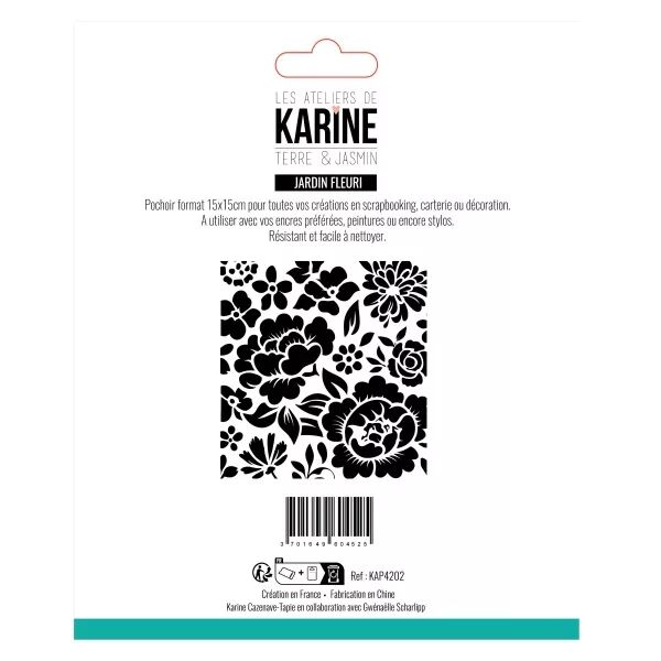 Pochoir - Terre & Jasmin - Jardin fleuri - Les Ateliers de Karine