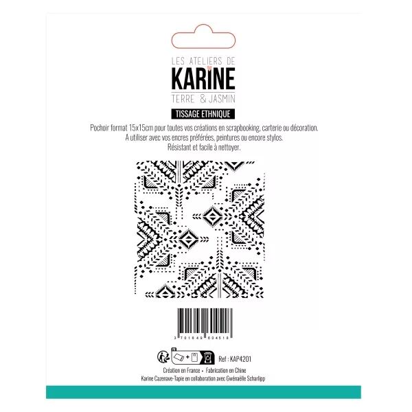 Pochoir - Terre & Jasmin - Tissage ethnique - Les Ateliers de Karine