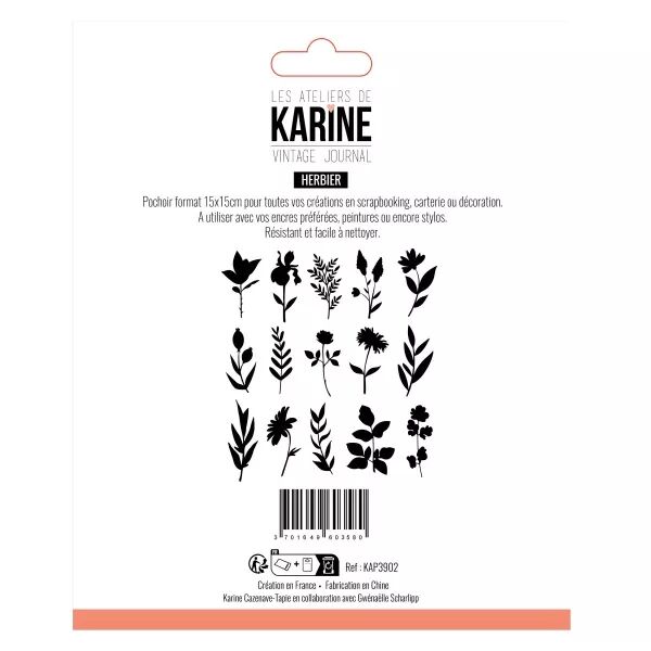 Pochoir - Vintage Journal - Herbier - Les Ateliers de Karine