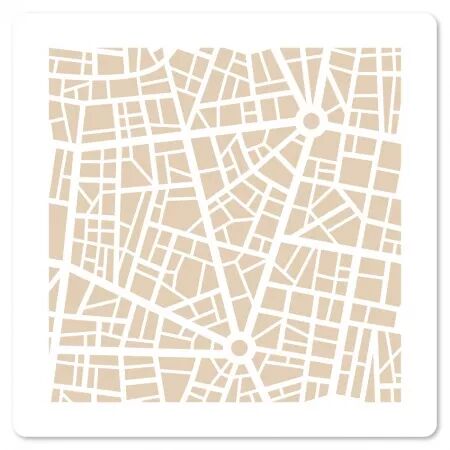Pochoir 15 x 15 - CARTE URBAINE - Horizons - Floril&egrave;ges Design
