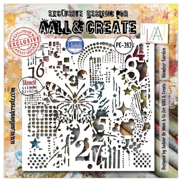 Pochoir 282 - Number Garden - AALL and Create