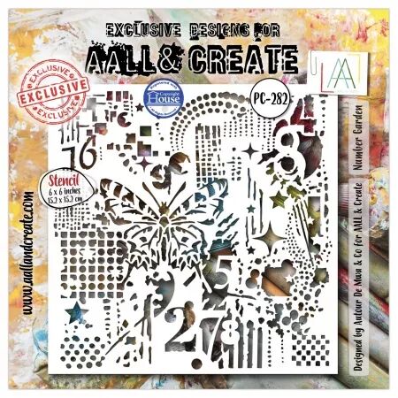Pochoir 282 - Number Garden - AALL and Create