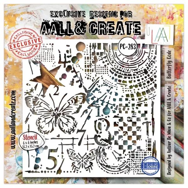 Pochoir 283 - Butterfly Code - AALL and Create
