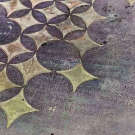 Pochoir 456 - Fond ronds & rosaces - PaperArtsy