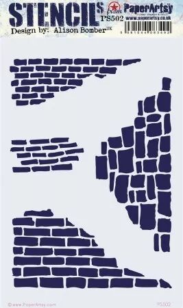 Pochoir 502 - Mur de briques - Alison Bomber pour PaperArtsy