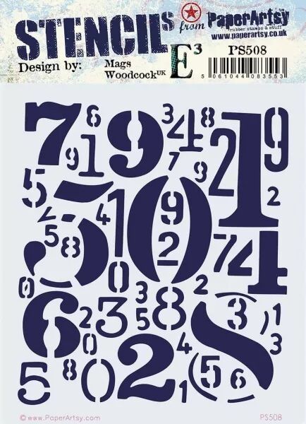 Pochoir 508 - Chiffres - Mags Woodcock pour PaperArtsy